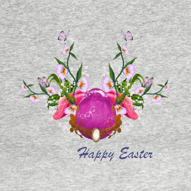 Happy easter, easter egg with flowers by Nicky2342